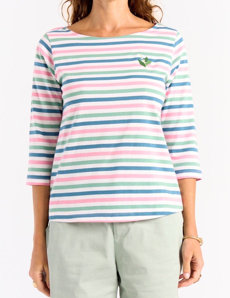 Playera manga larga cuello redondo para mujer 4