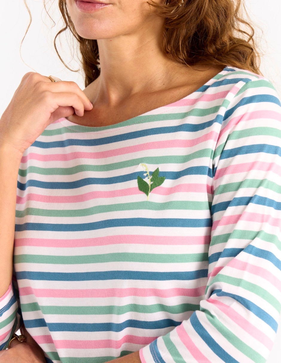 Playera manga larga cuello redondo para mujer 5