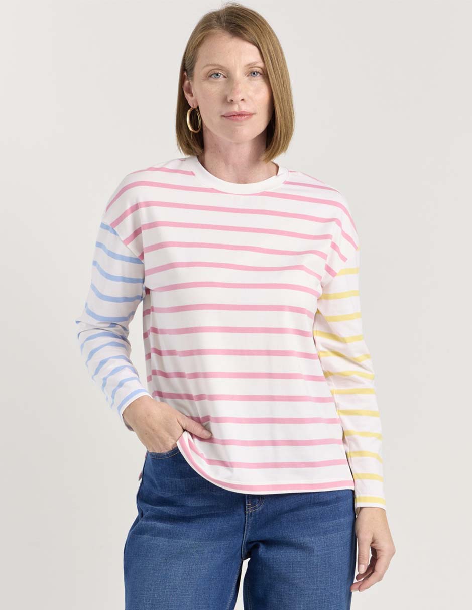 Playera manga larga cuello redondo para mujer Playera manga larga cuello redondo para mujer
