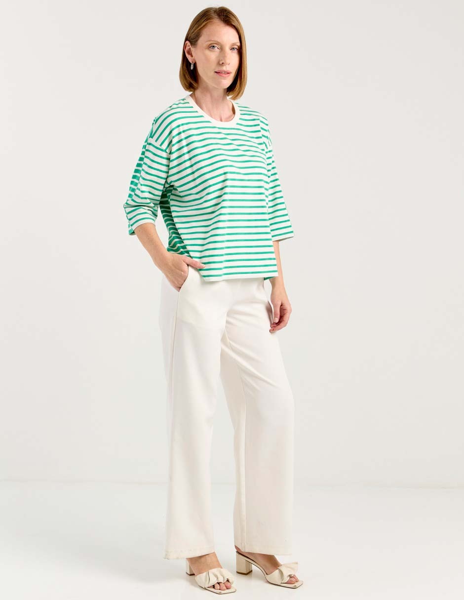 Playera manga 3/4 Weekend cuello redondo para mujer