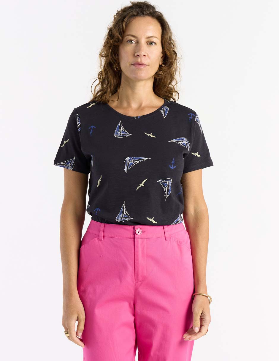 Playera manga corta cuello redondo para mujer Playera manga corta cuello redondo para mujer