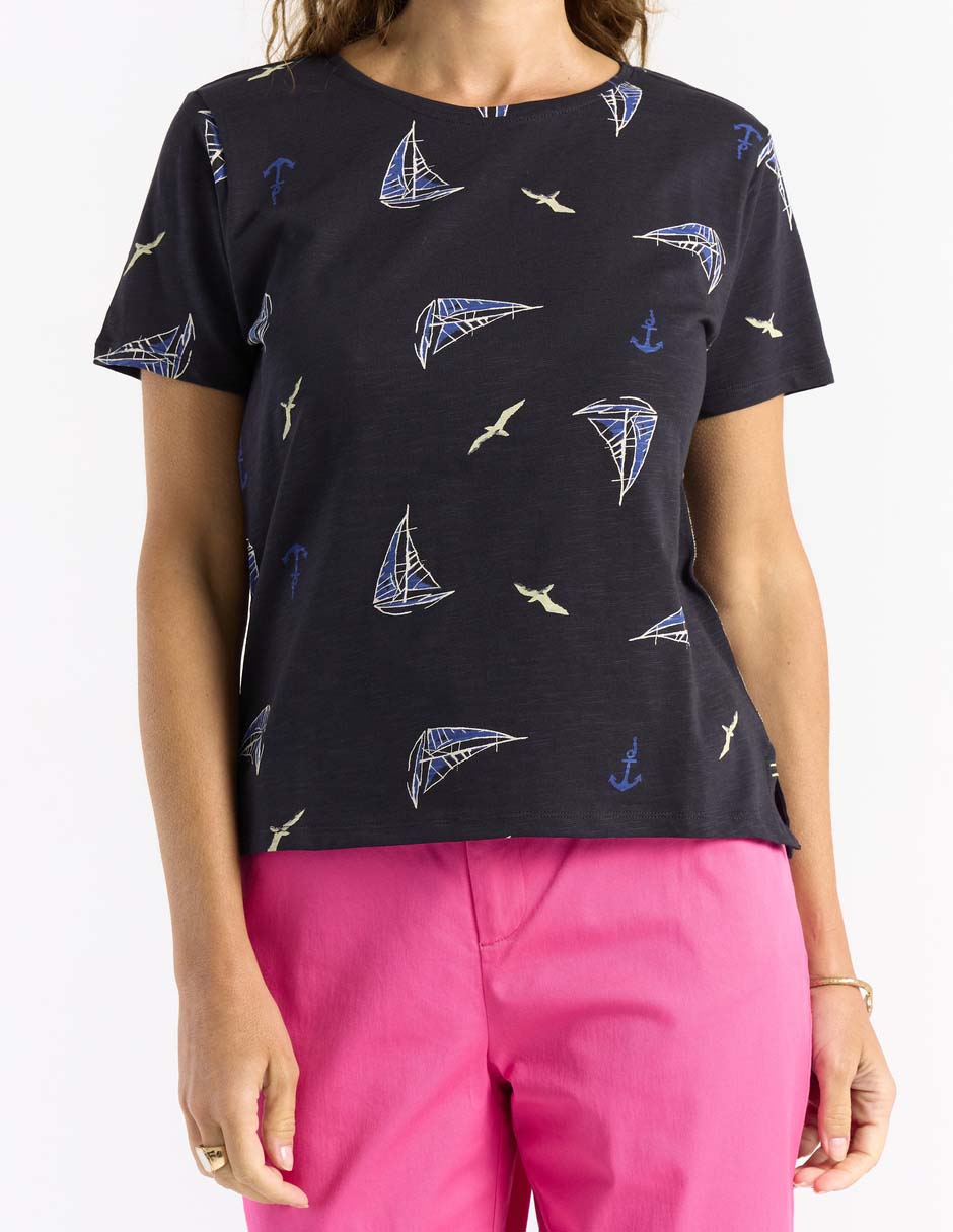 Playera manga corta Weekend cuello redondo para mujer