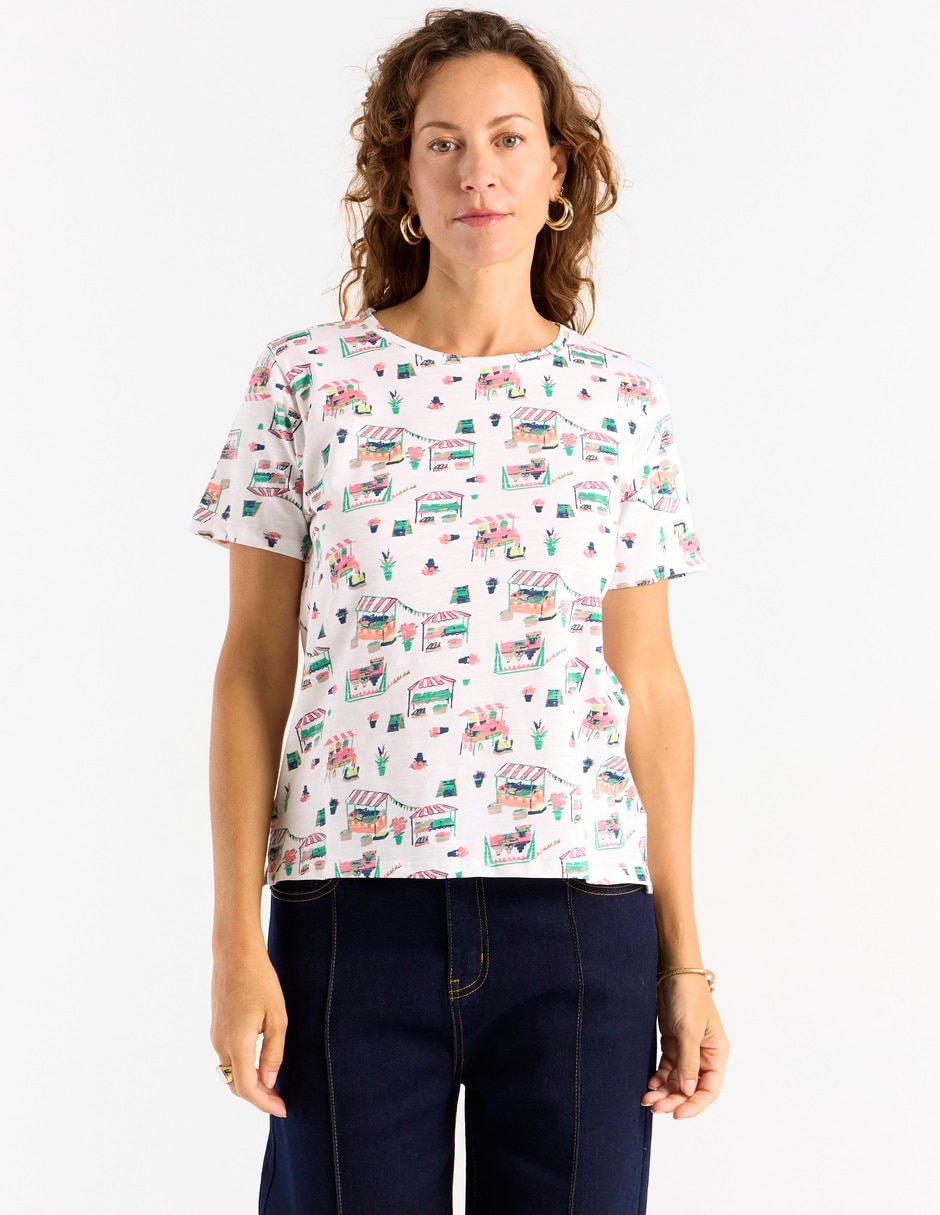 Playera manga corta cuello redondo para mujer Playera manga corta cuello redondo para mujer