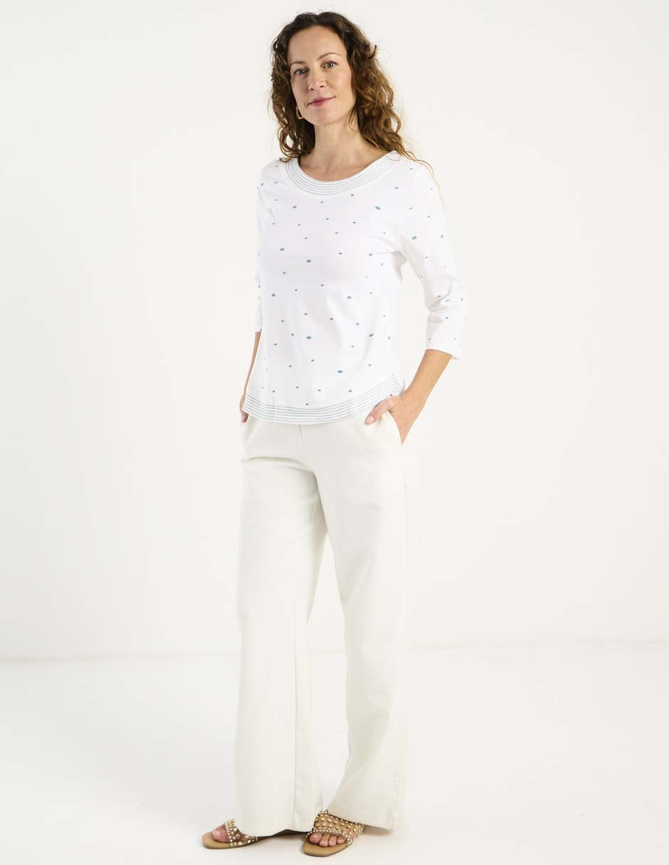 Playera manga 3/4 cuello redondo para mujer