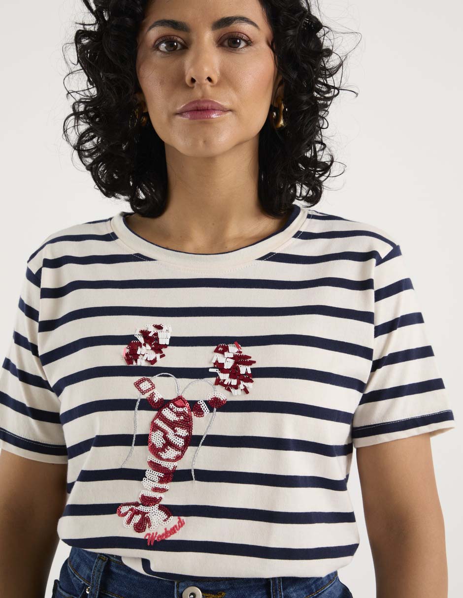 Playera manga corta cuello redondo para mujer 4