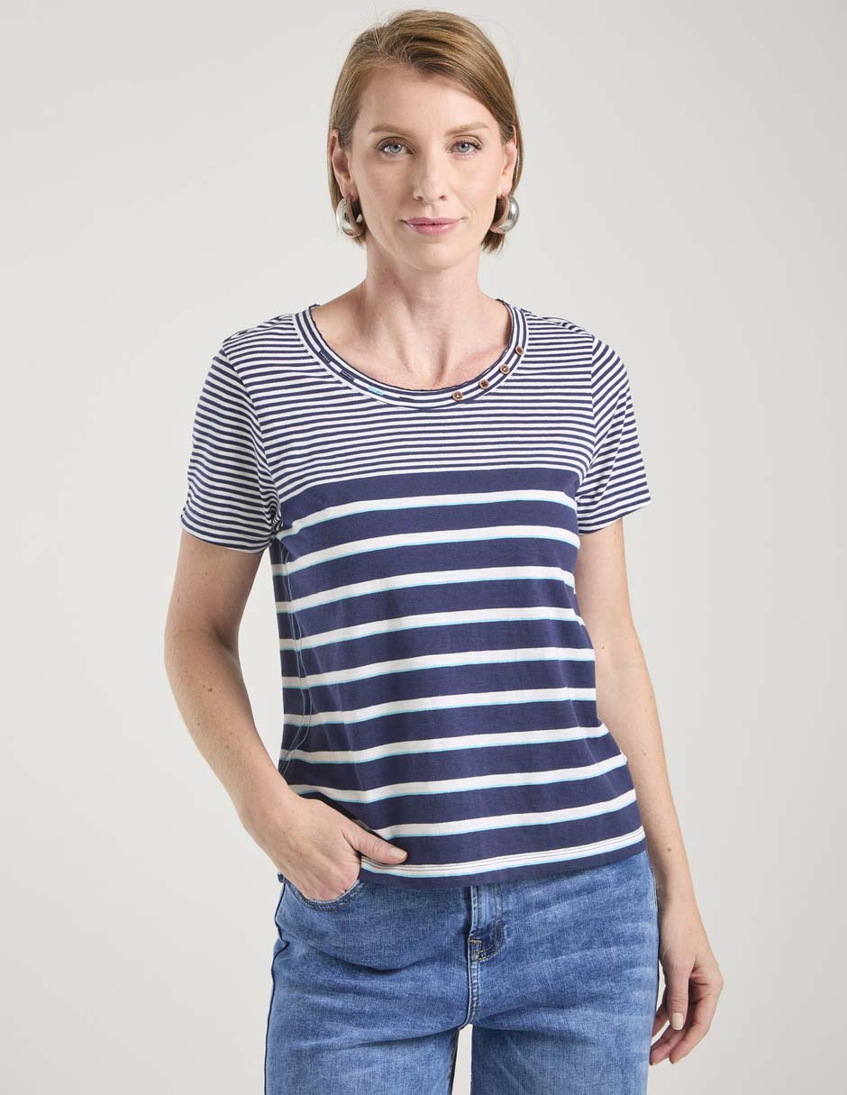 Playera manga corta cuello redondo para mujer 1
