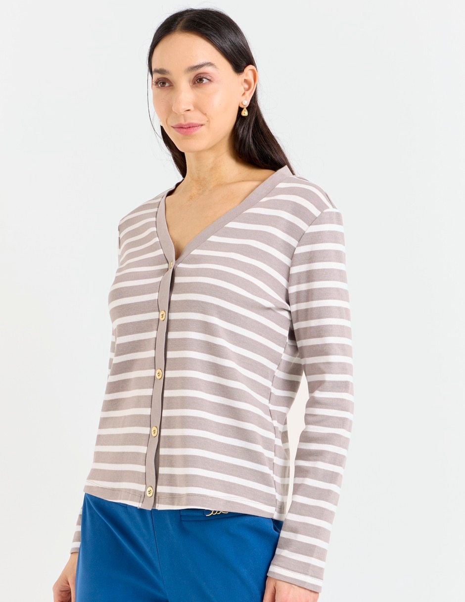 Playera manga larga cuello v para mujer Playera manga larga cuello v para mujer