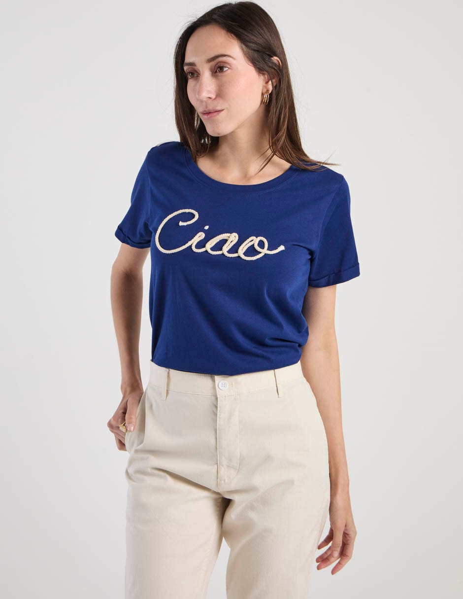 Playera manga corta cuello redondo para mujer Playera manga corta cuello redondo para mujer