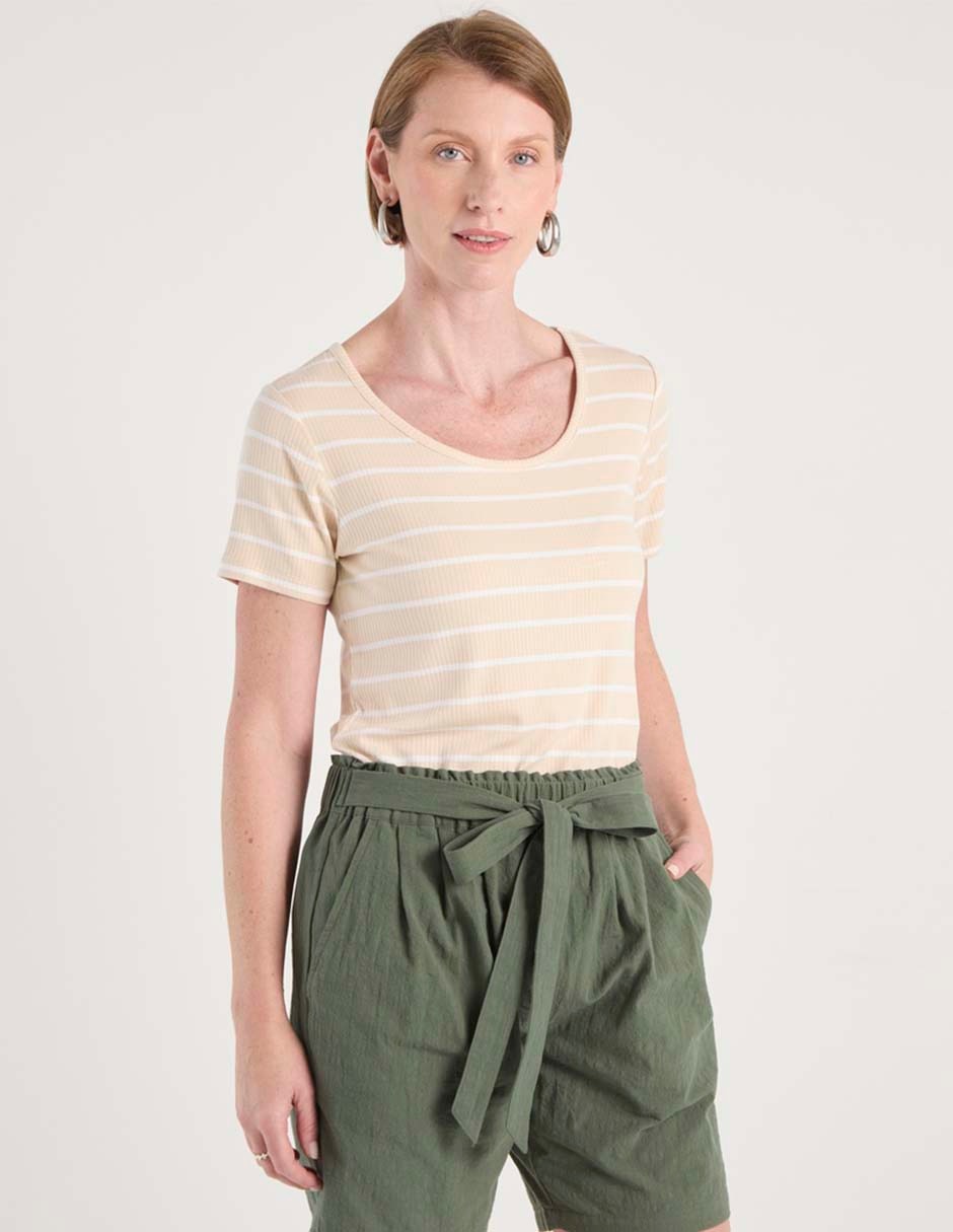 Playera manga corta cuello redondo para mujer Playera manga corta cuello redondo para mujer