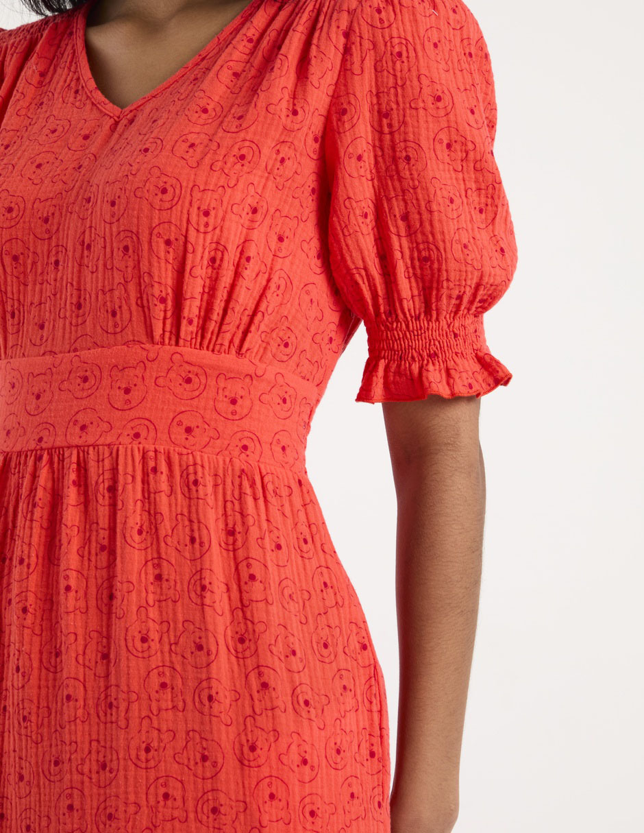 Vestido midi casual winnie pooh para mujer