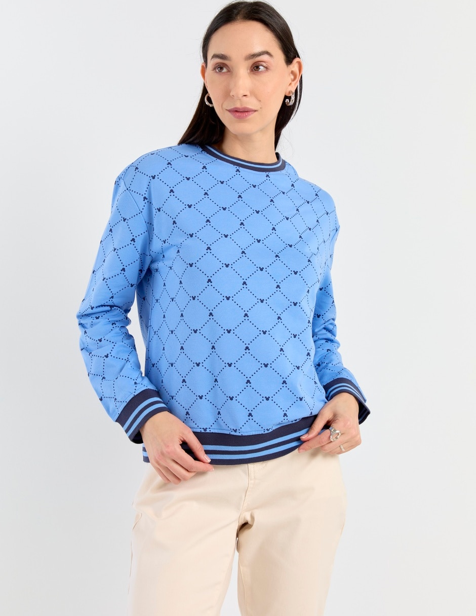 Sudadera con cuello a contraste para mujer