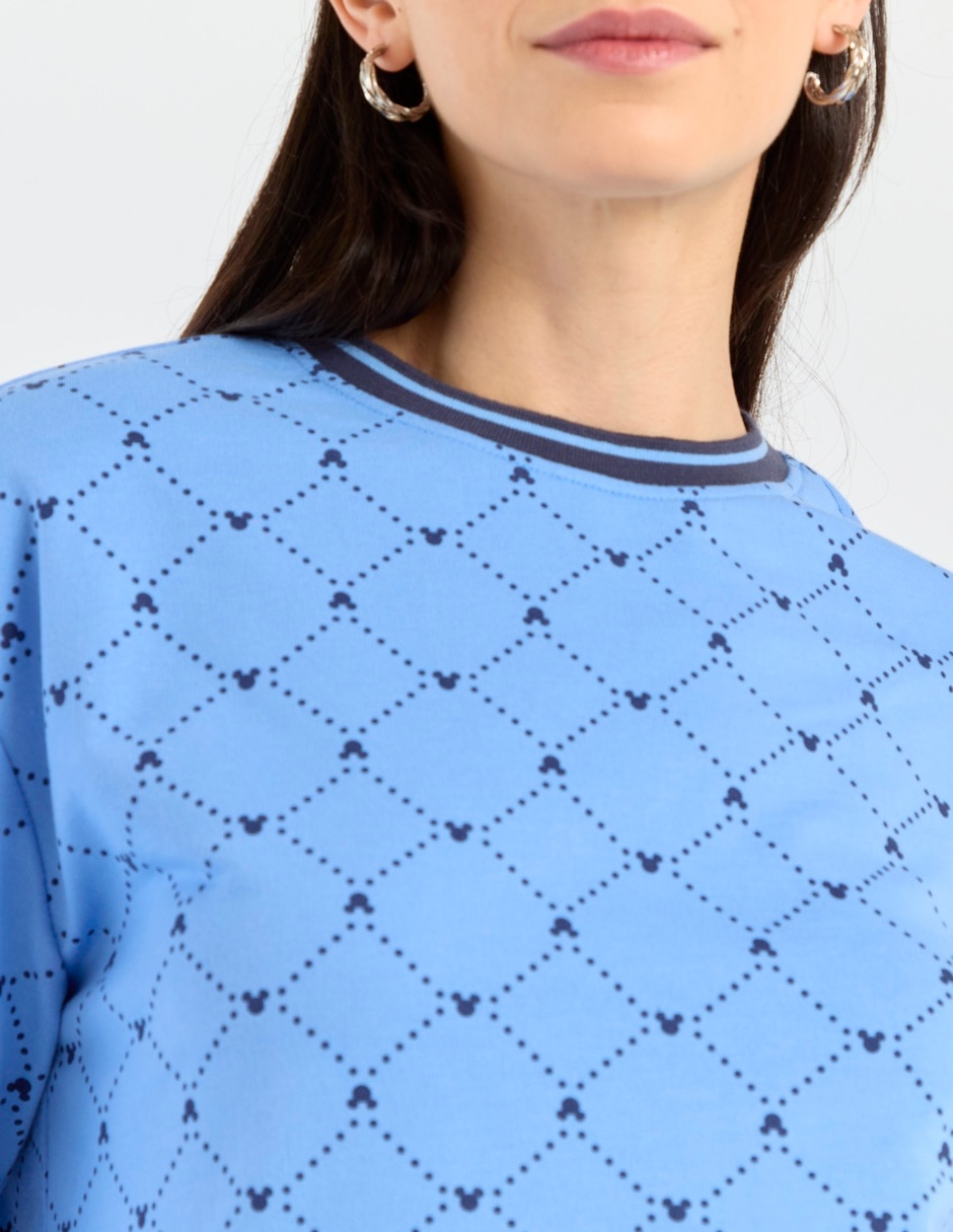 Sudadera con cuello a contraste para mujer