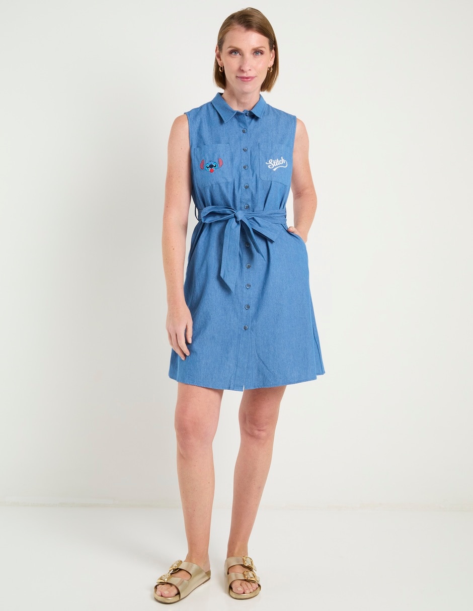 Vestido arriba rodilla casual stitch para mujer 5