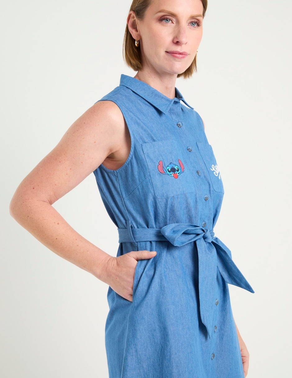 Vestido arriba rodilla casual stitch para mujer 3