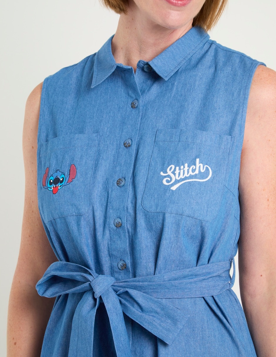 Vestido arriba rodilla casual stitch para mujer 2