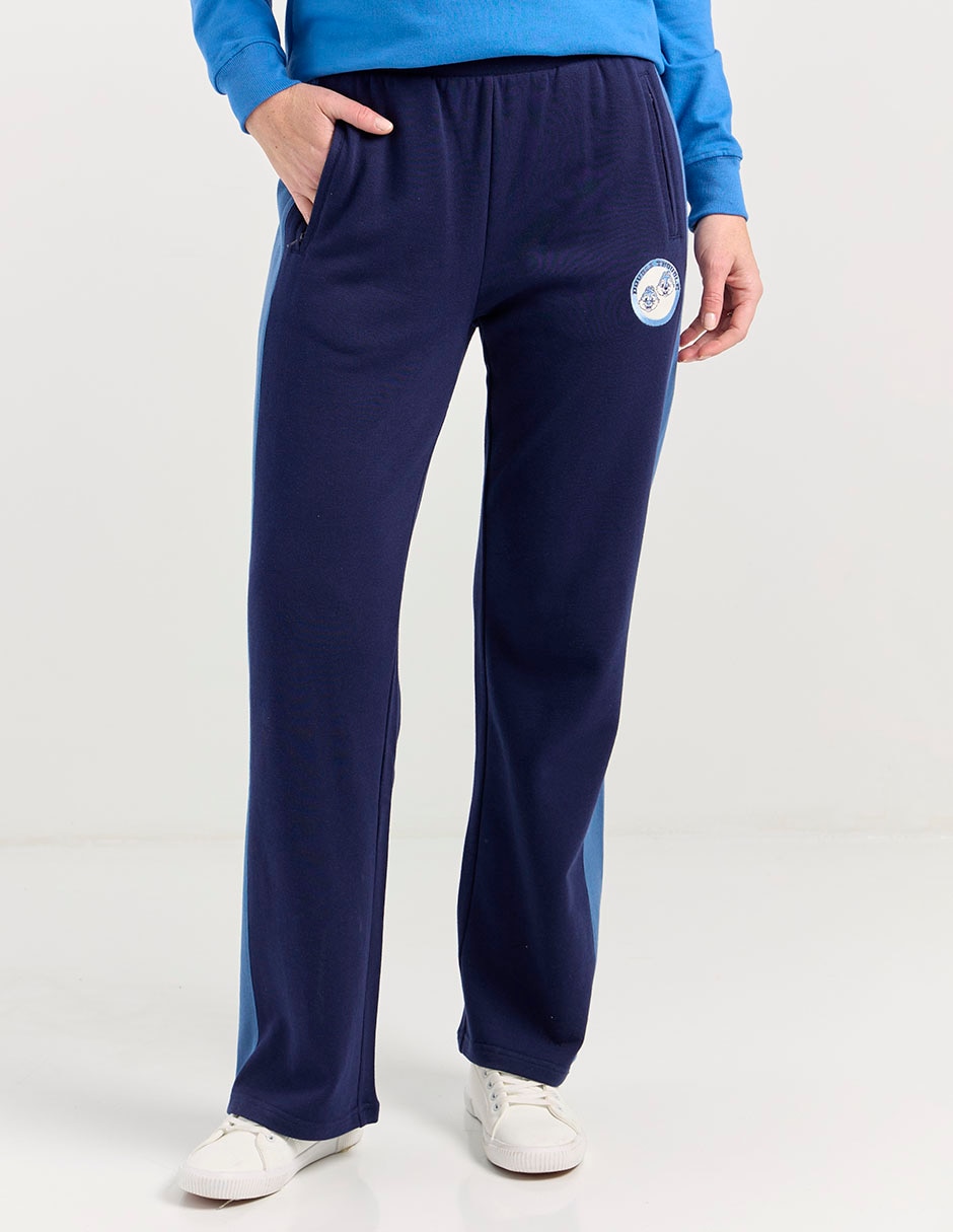 Pants straight Disney Dtr con elástico para mujer