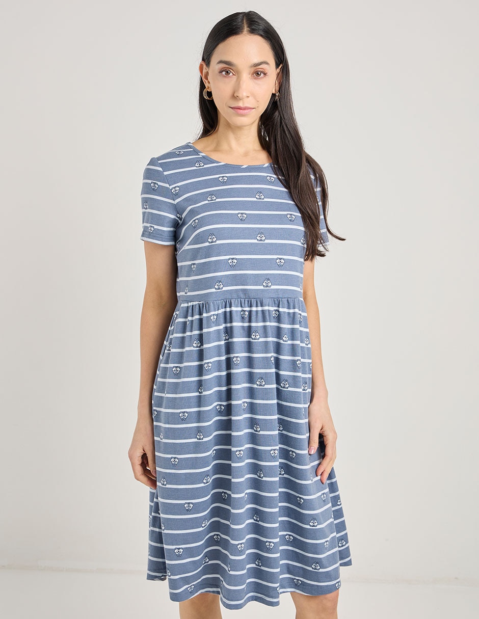 Vestido a la rodilla casual Disney DTR para mujer