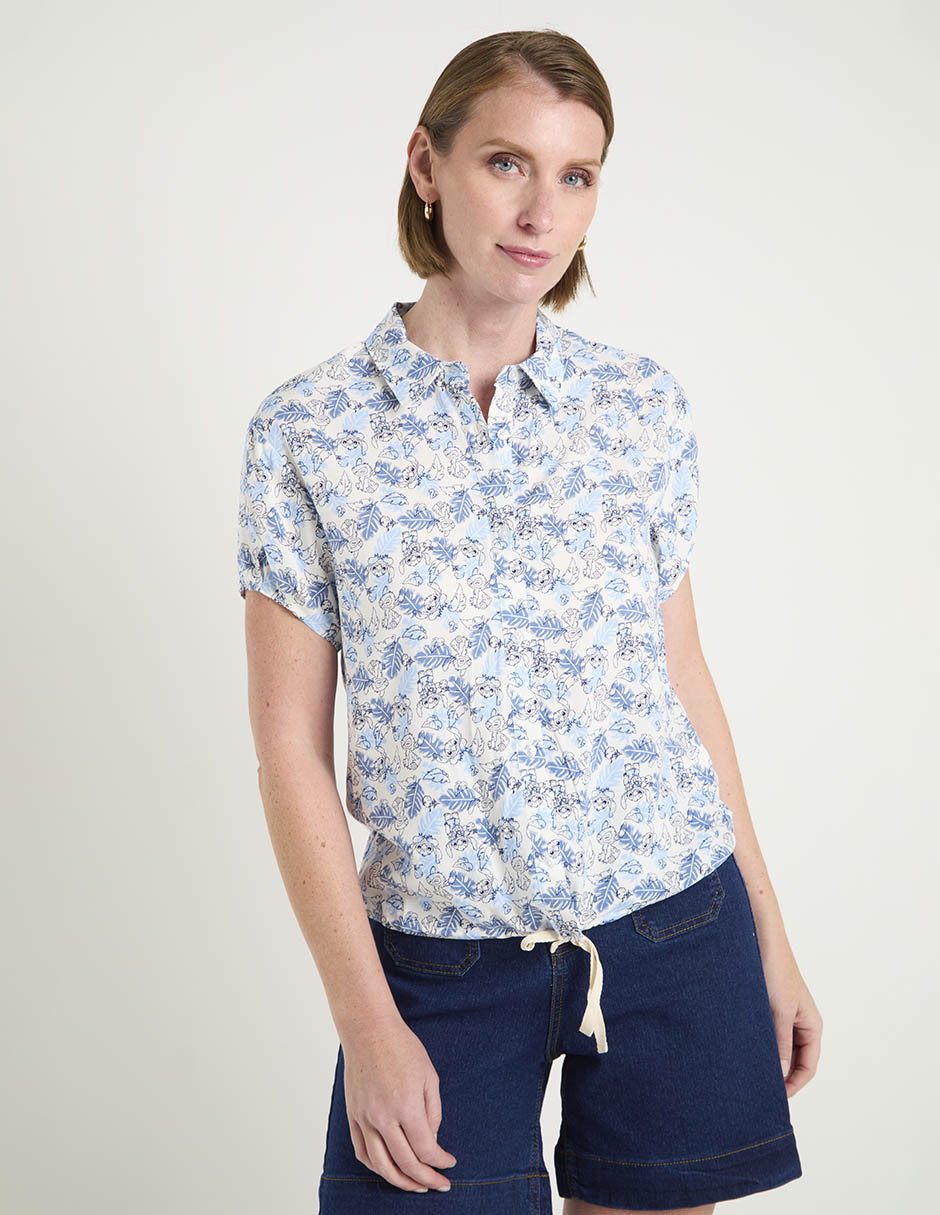 Blusa camisera manga corta para mujer 1
