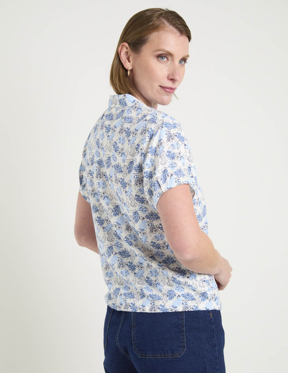 Blusa camisera manga corta para mujer 11