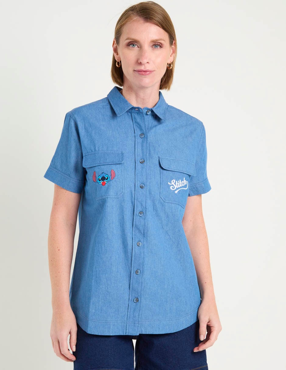Blusa camisera manga corta para mujer 1