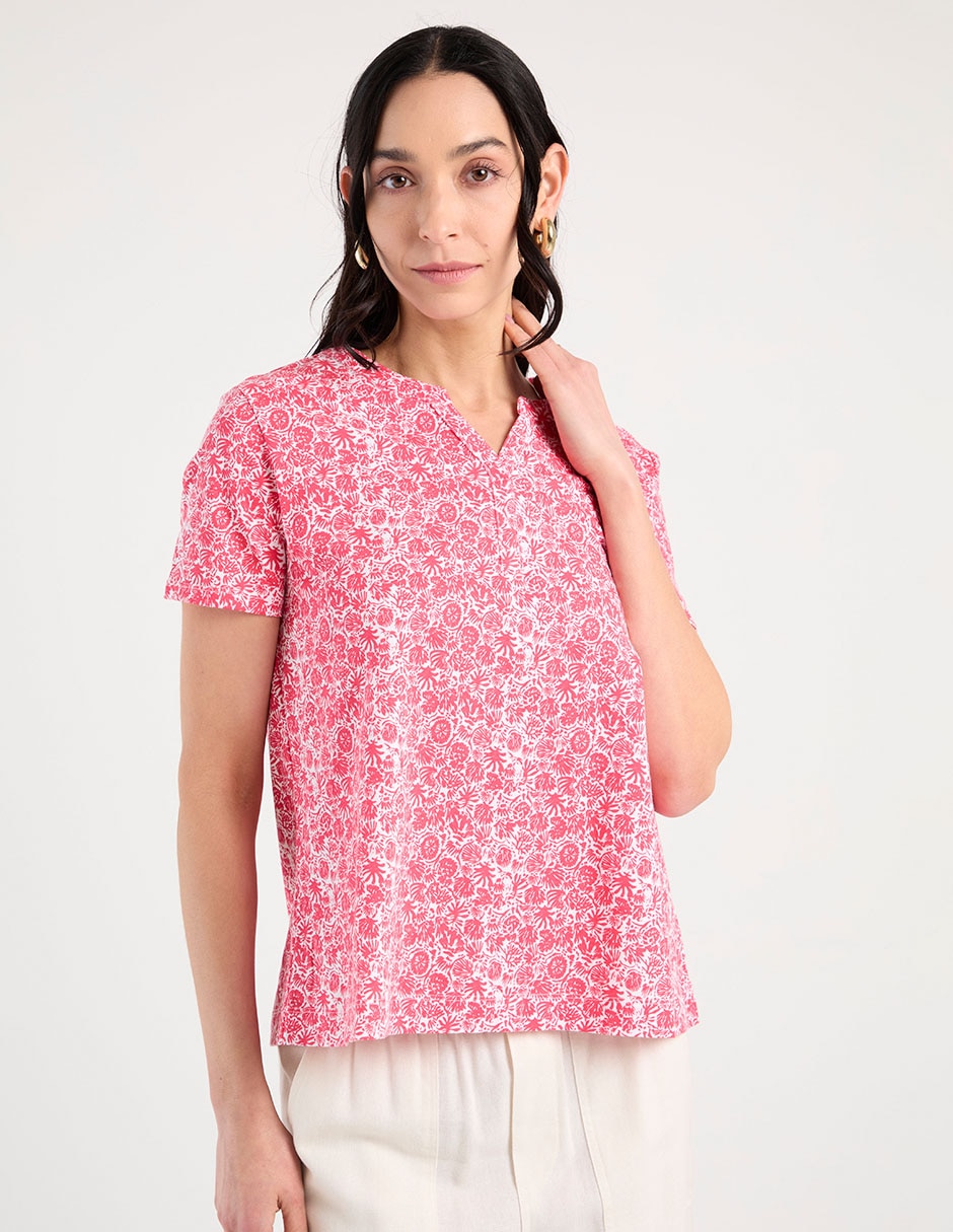 Playera manga corta cuello v para mujer Playera manga corta cuello v para mujer