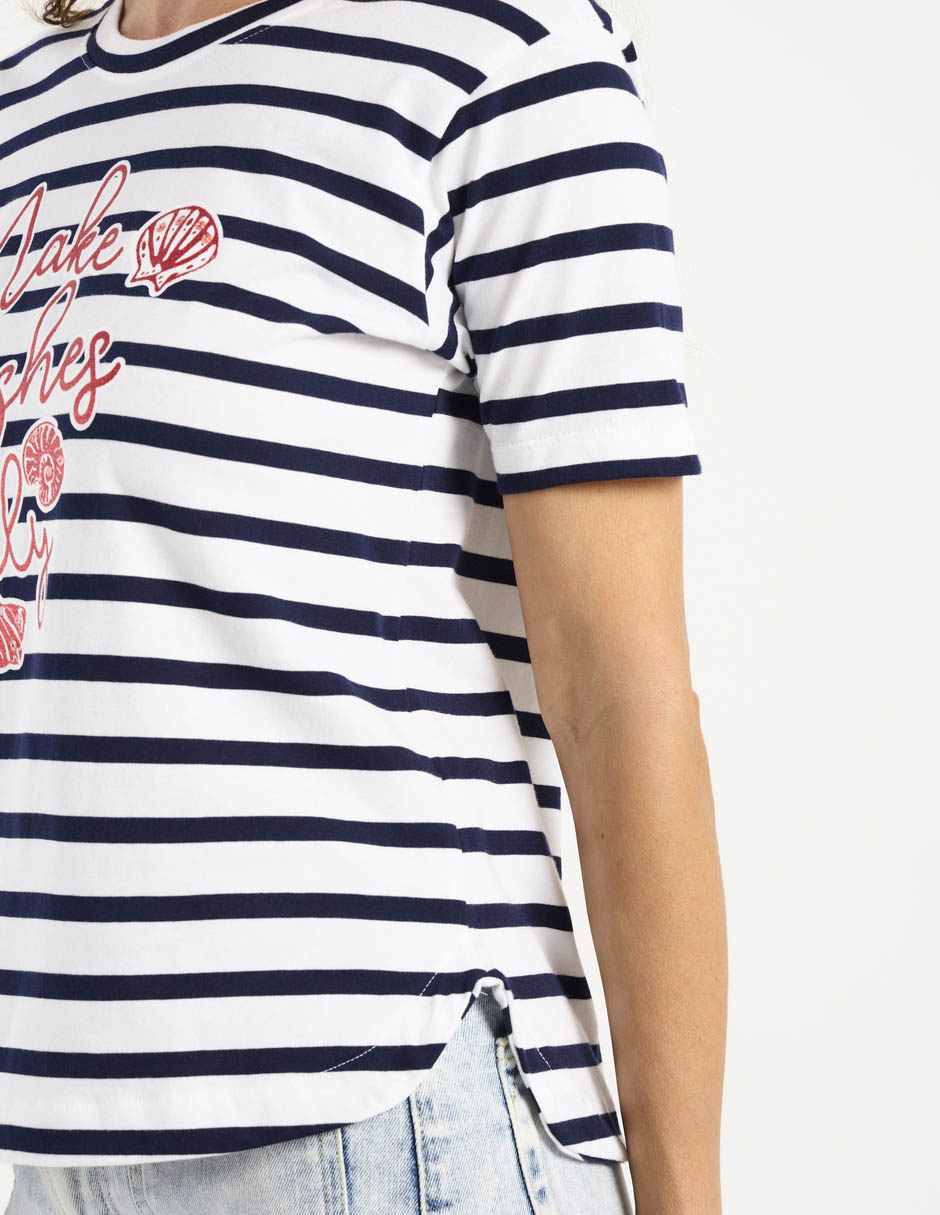 Playera manga corta Weekend cuello redondo para mujer