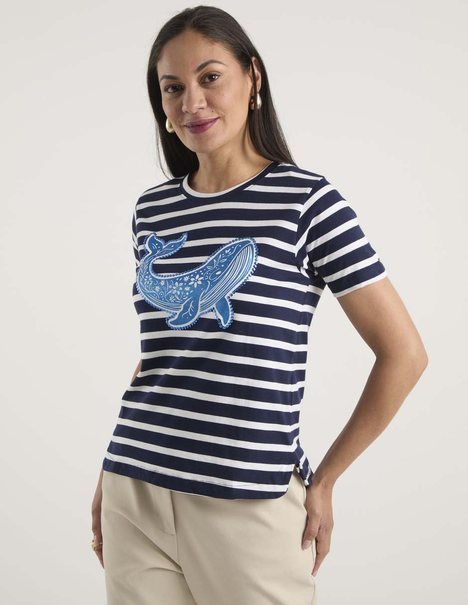 Playera manga corta cuello redondo para mujer Playera manga corta cuello redondo para mujer