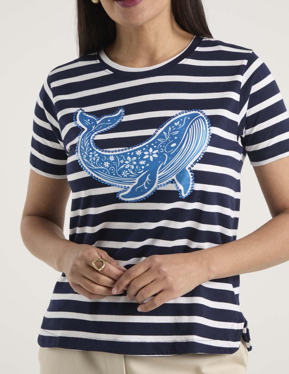 Playera manga corta Weekend cuello redondo para mujer
