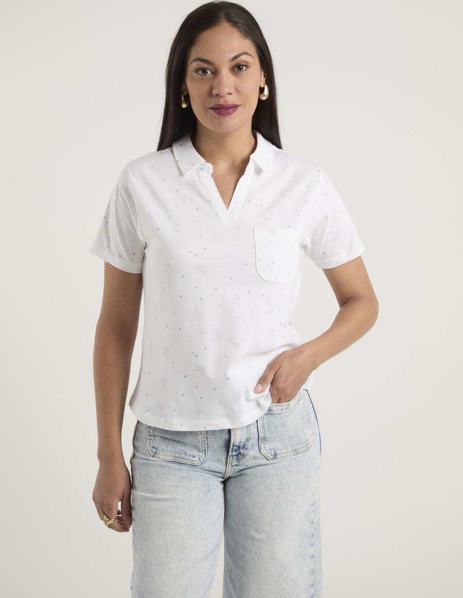 Playera manga corta Weekend cuello polo para mujer
