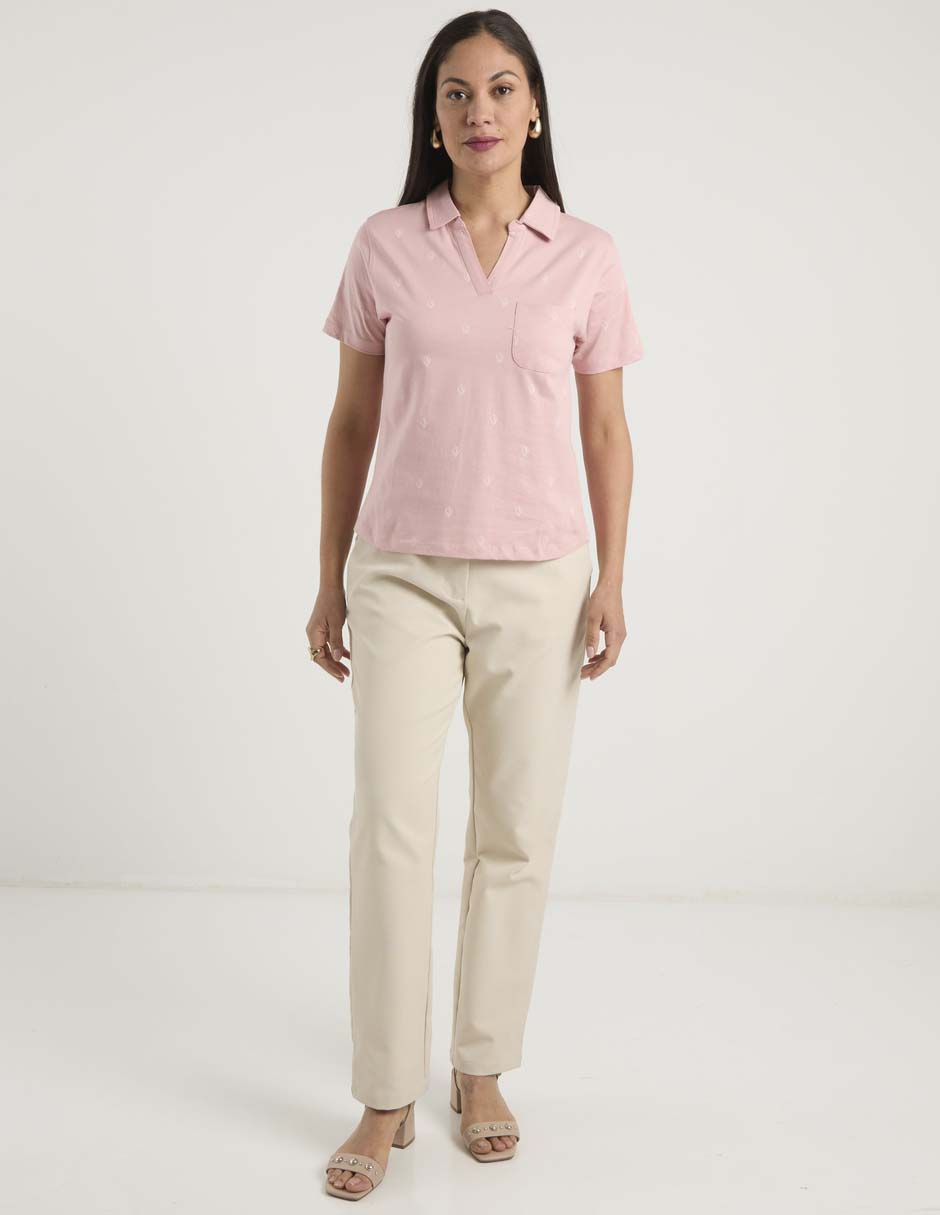 Playera manga corta cuello polo para mujer 3