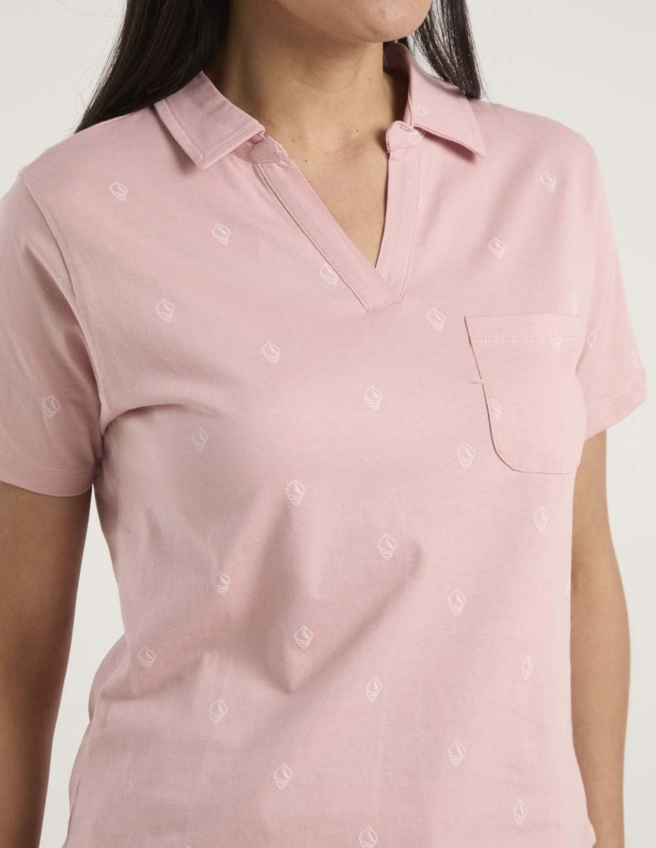 Playera manga corta cuello polo para mujer 5
