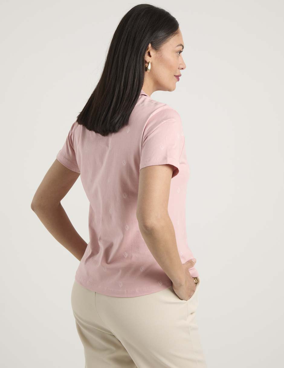 Playera manga corta cuello polo para mujer 6