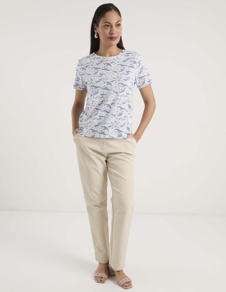 Playera manga corta Weekend cuello redondo para mujer