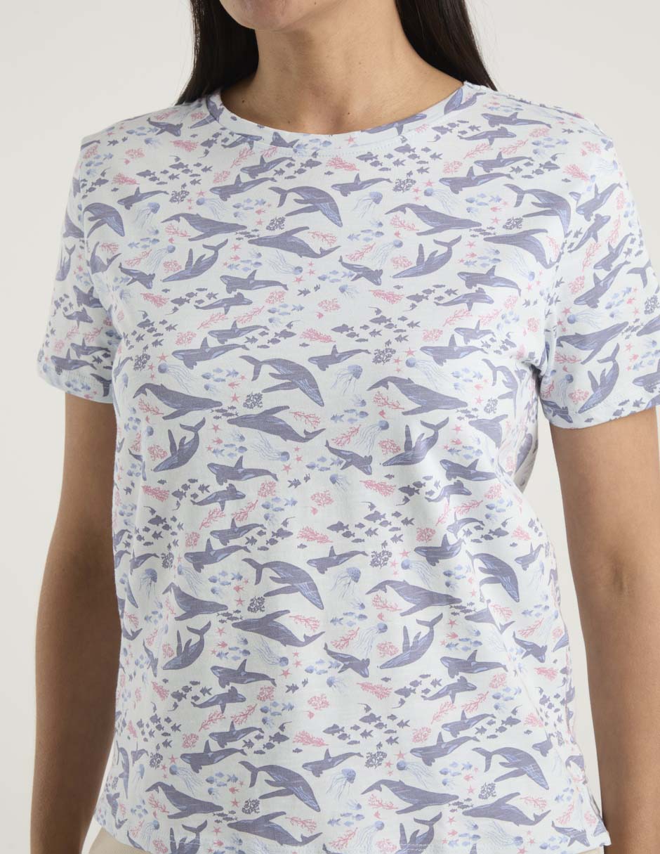Playera manga corta Weekend cuello redondo para mujer
