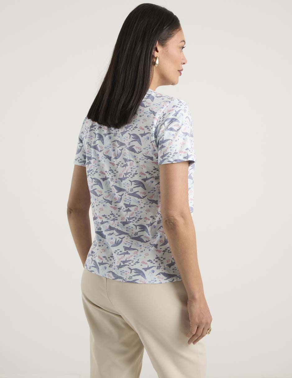 Playera manga corta Weekend cuello redondo para mujer