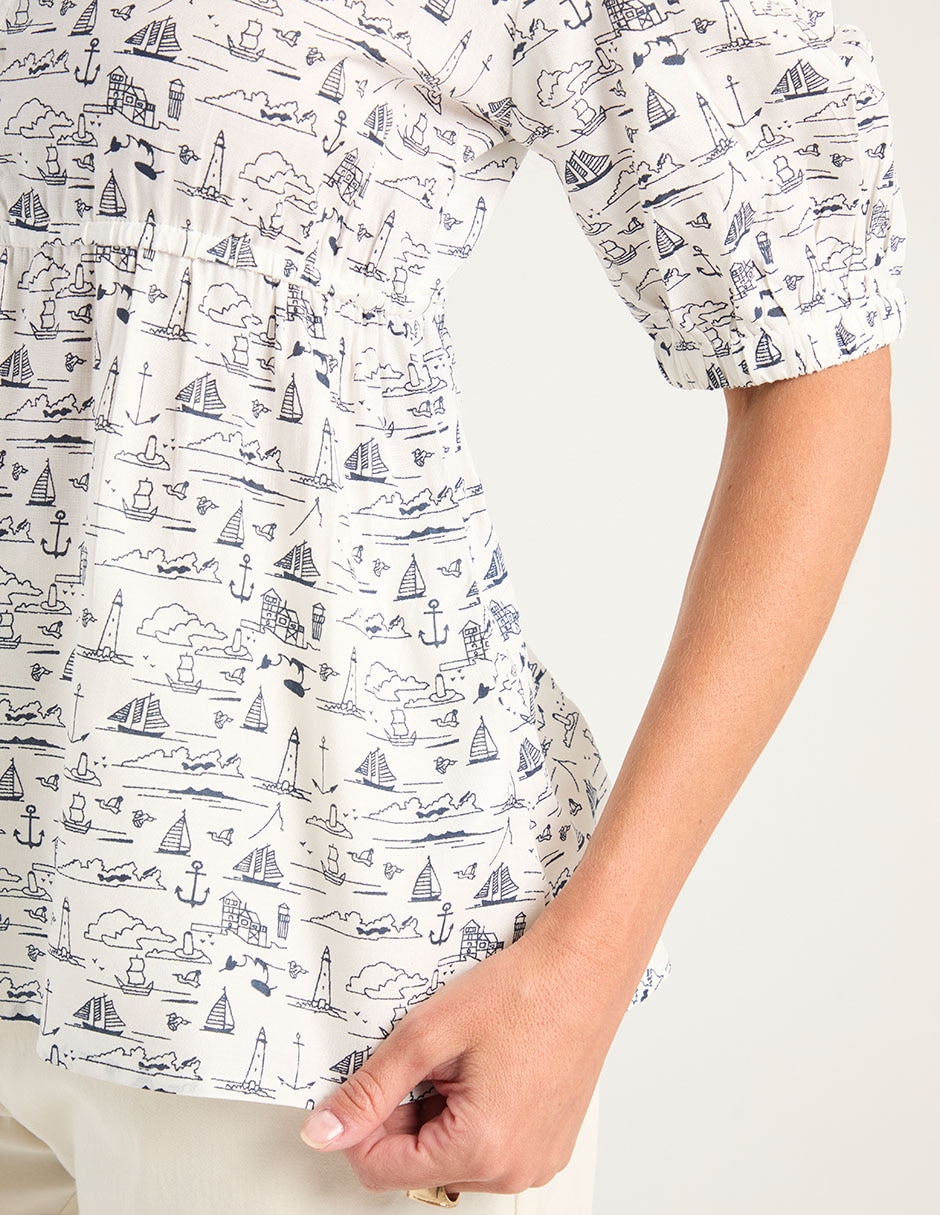 Blusa manga al codo para mujer 10