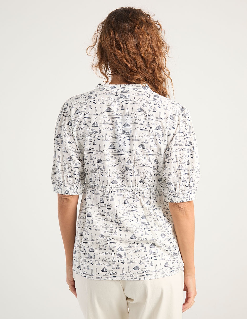 Blusa manga al codo para mujer 11