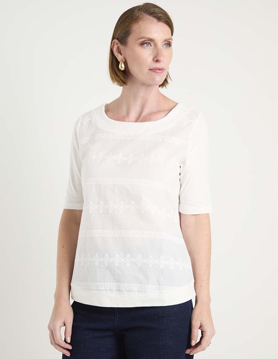 Blusa manga al codo para mujer