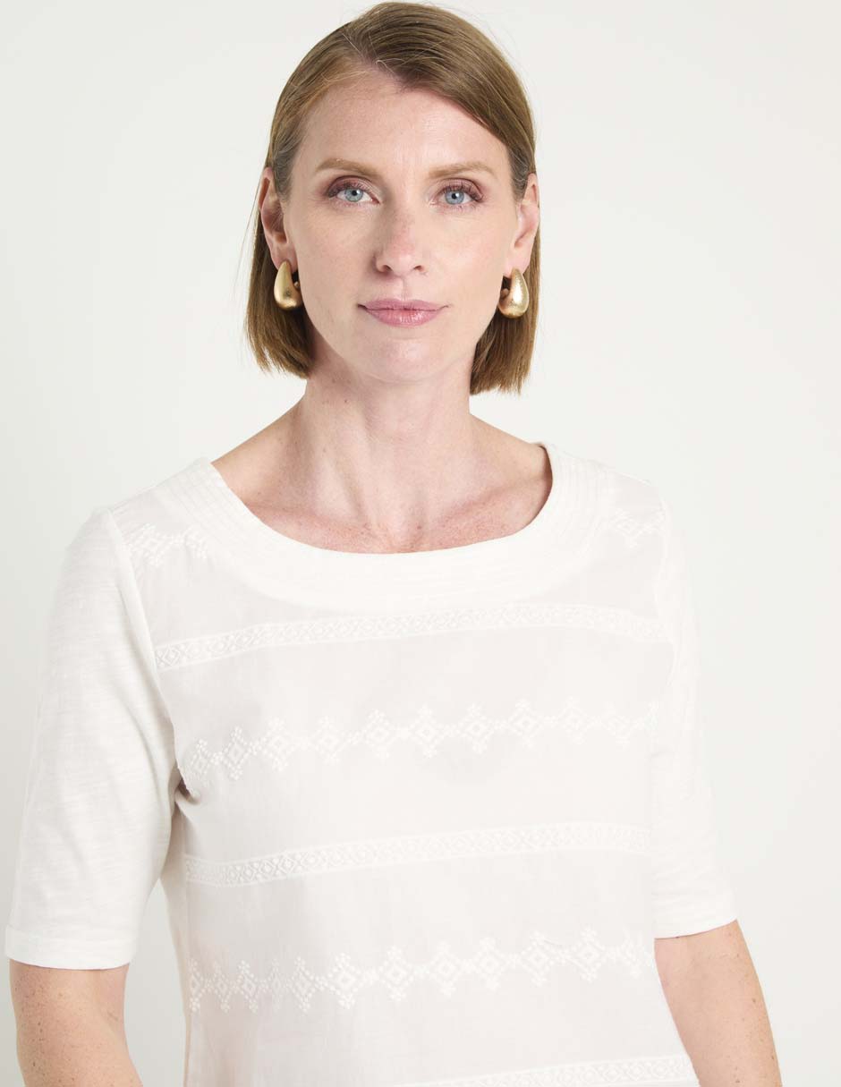 Blusa manga al codo para mujer