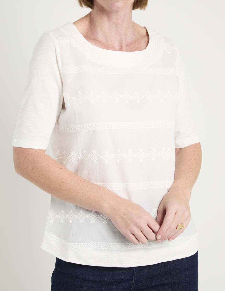 Blusa manga al codo para mujer