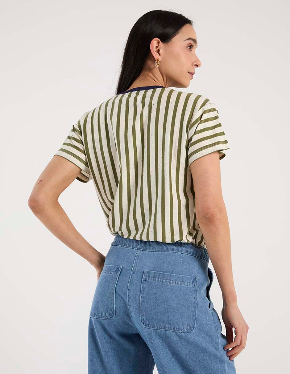 Playera manga corta cuello redondo para mujer 2