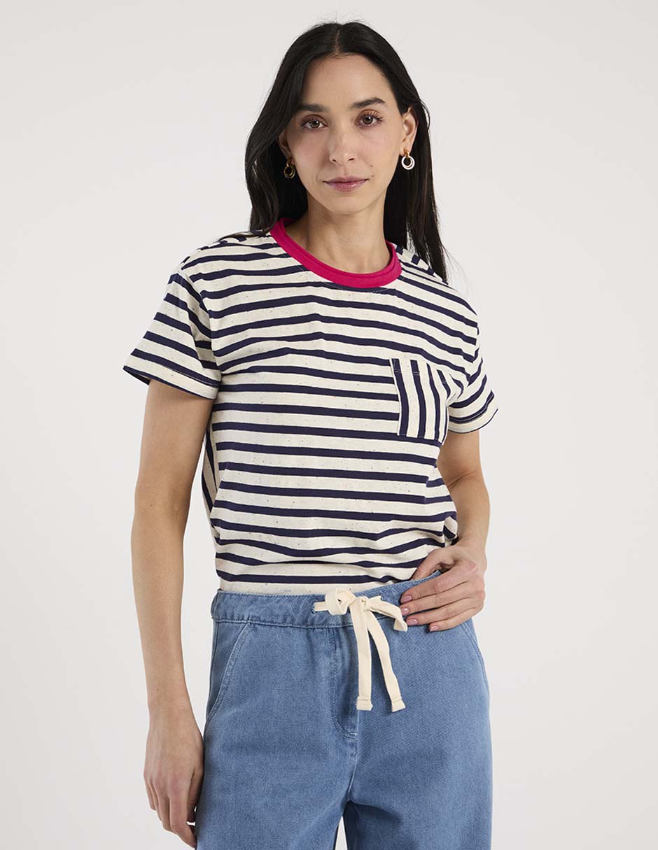 Playera manga corta cuello redondo para mujer Playera manga corta cuello redondo para mujer