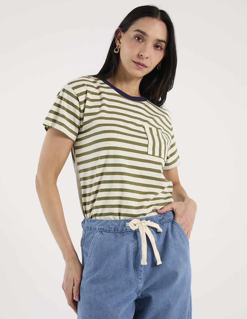 Playera manga corta cuello redondo para mujer Playera manga corta cuello redondo para mujer