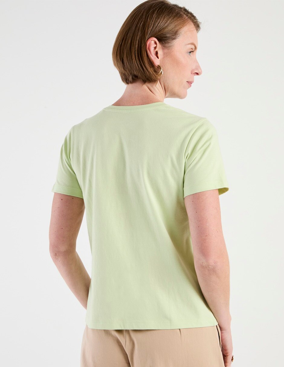 Playera manga corta cuello redondo para mujer 2