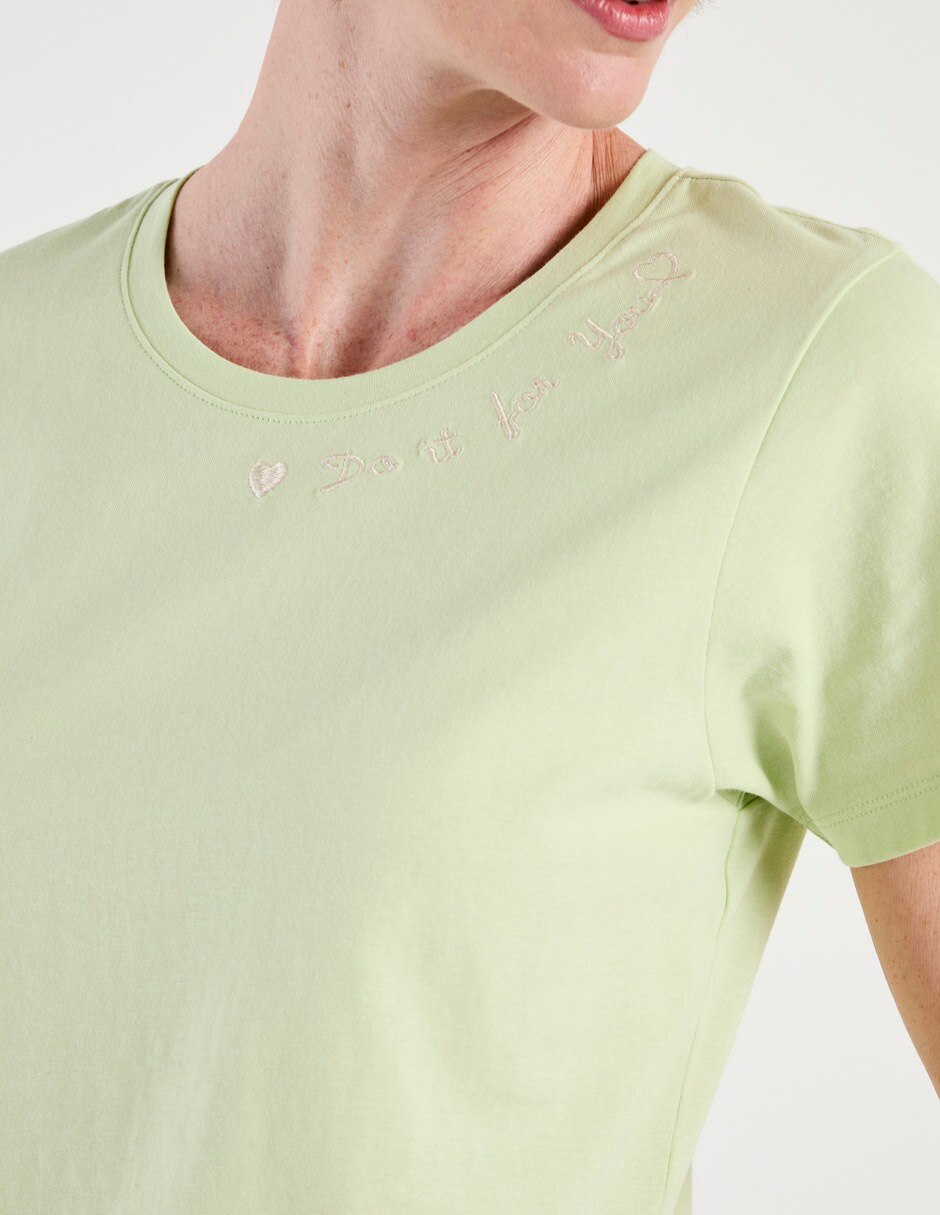 Playera manga corta cuello redondo para mujer 4