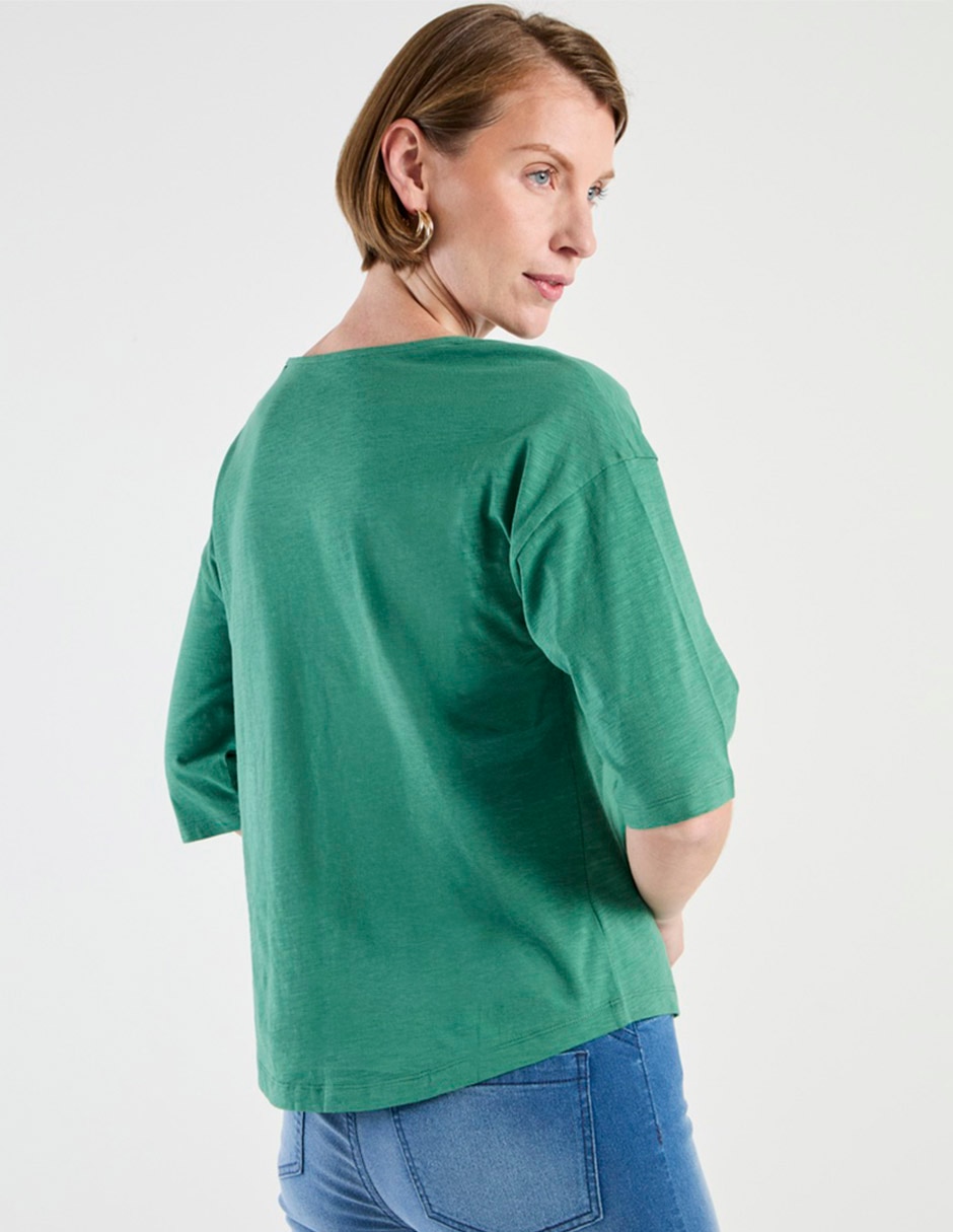 Playera manga al codo Weekend cuello redondo para mujer