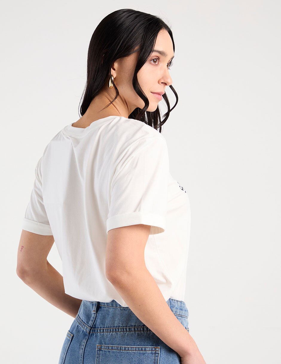Playera manga corta cuello redondo mujer 7