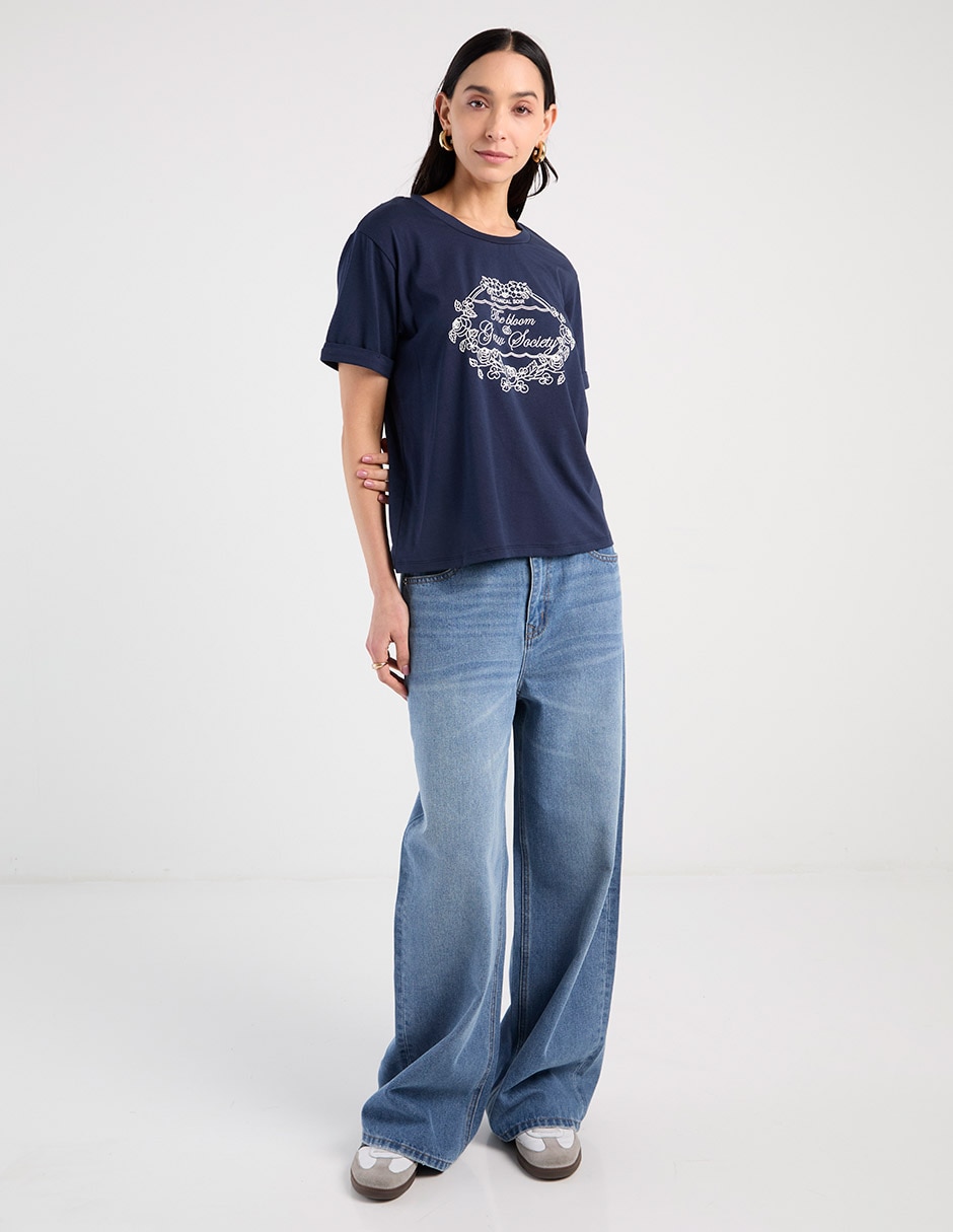 Playera manga corta Weekend cuello redondo para mujer