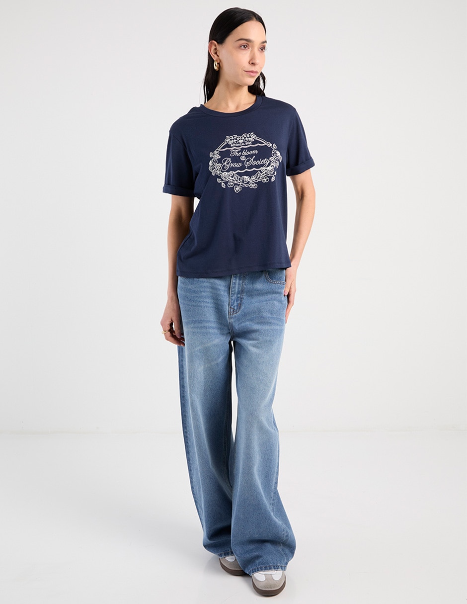 Playera manga corta Weekend cuello redondo para mujer