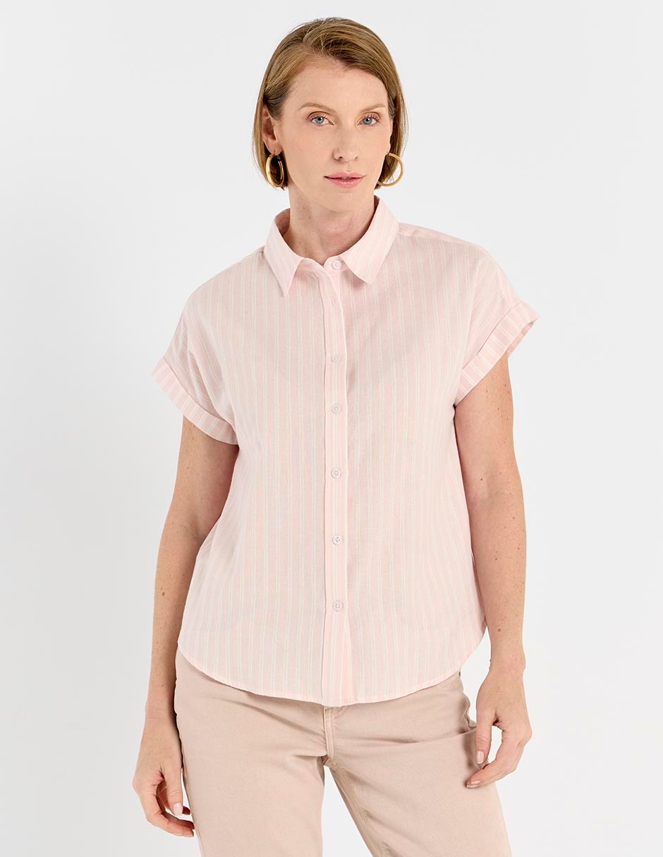 Blusa camisera manga corta para mujer 1